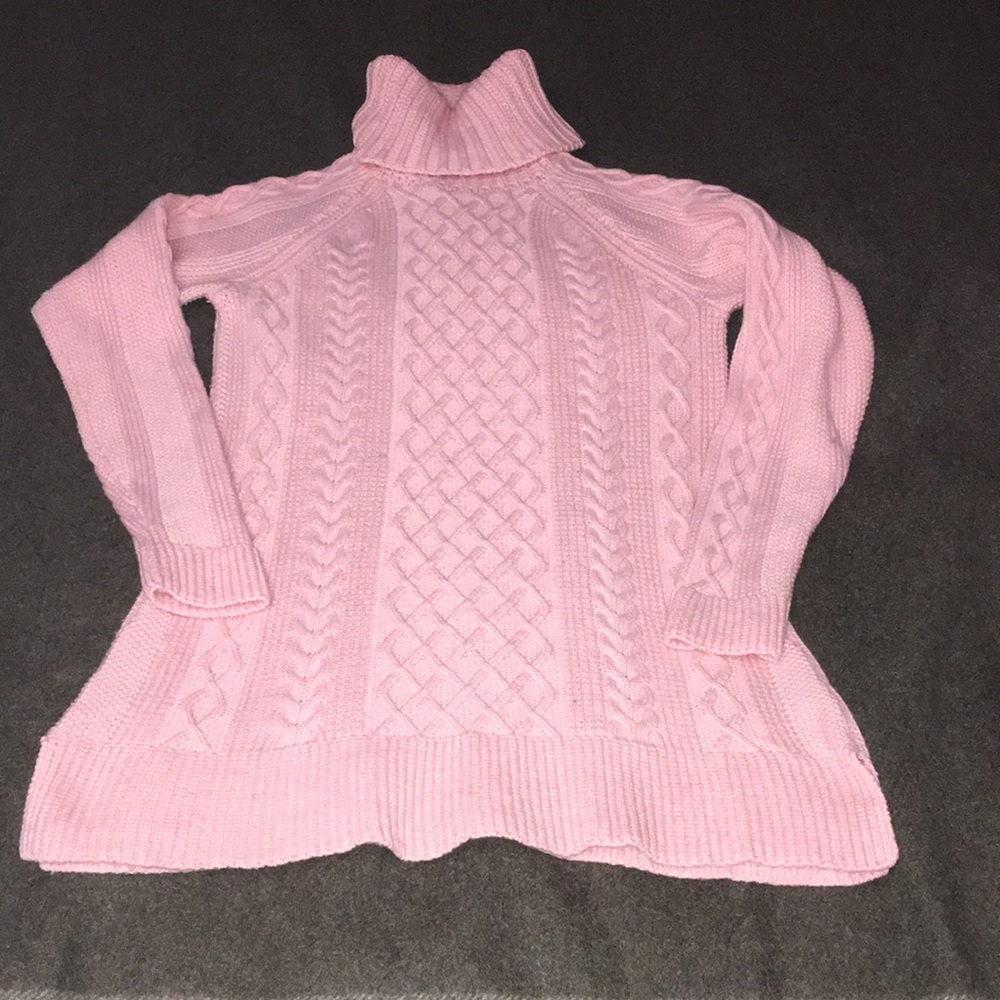 Talbots Cotton Wool and Cashmere Light Pink Sweater Minidress/Tunic